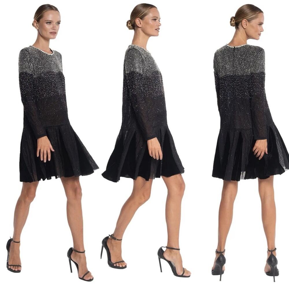 NWT NEW House of Mua Mua Starry Night Sequin Long Sleeve Mini Dress